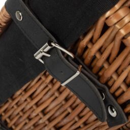 Red Hamper Wicker Double Steamed Black Lining 35cm Empty Hamper Basket in Brown - thumbnail 5