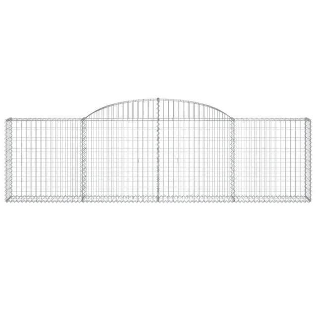 Berkfield Home Decorative Arched Gabion Basket 300x30x80/100 cm Galvanised Iron in Silver - image 1