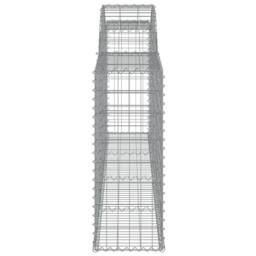 Berkfield Home Decorative Arched Gabion Basket 300x30x80/100 cm Galvanised Iron in Silver - thumbnail 4