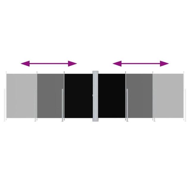 Berkfield Home Retractable Side Awning Black 180x600 cm - image 1