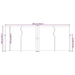 Berkfield Home Retractable Side Awning Black 180x600 cm - thumbnail 9