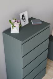 Home Discount Vida Designs Denver 5 Drawer Chest of Drawers Storage in Green - thumbnail 4