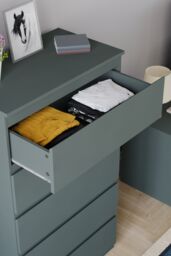 Home Discount Vida Designs Denver 5 Drawer Chest of Drawers Storage in Green - thumbnail 5