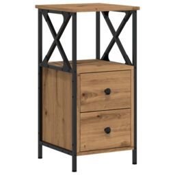 Berkfield Home Bedside Cabinets 2 pcs Artisan Oak 34x35.5x70 cm Engineered Wood in Brown - thumbnail 5