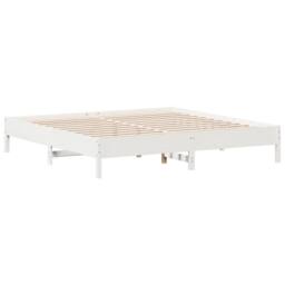 Berkfield Home Decorative Bookcase Bed without Mattress White 180x200 cm Solid W - Size: Super King - thumbnail 7
