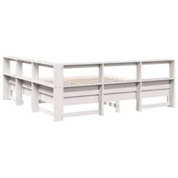 Berkfield Home Decorative Bookcase Bed without Mattress White 180x200 cm Solid W - Size: Super King - thumbnail 9