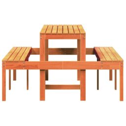 Berkfield Home Picnic Table Wax Brown 160x134x75 cm Solid Wood Pine - Size: 160 x 134 x 75 cm - thumbnail 5