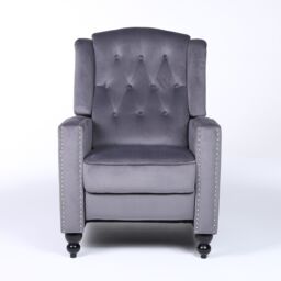 SquareBoxx Windsor Pushback Recliner Chair in Grey - thumbnail 2