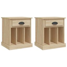 Berkfield Home Bedside Cabinets 2 pcs Sonoma Oak 43x36x50 cm in Light Brown - Size: 43 x 36 x 50 cm - thumbnail 1