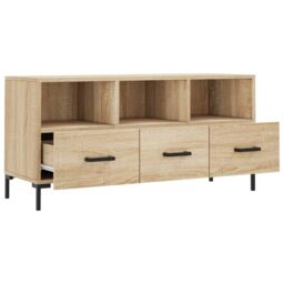 Berkfield Home TV Cabinet Sonoma Oak 102x36x50 cm Engineered Wood in Brown - Size: 102 x 36 x 50 cm - thumbnail 6