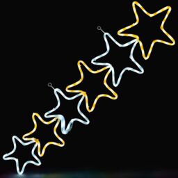 Christow Star Rope Light Outdoor Christmas Decoration LED Xmas Wall Silhouette 106cm in Cream - thumbnail 3