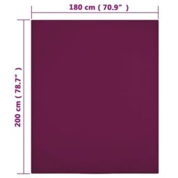 Berkfield Home Jersey Fitted Sheet Bordeaux 180x200 cm Cotton in Red - thumbnail 4