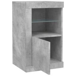 Berkfield Home Side Cabinet with LED Lights Concrete Grey Engineered Wood - thumbnail 6