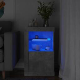 Berkfield Home Side Cabinet with LED Lights Concrete Grey Engineered Wood - thumbnail 2