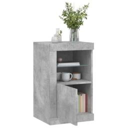 Berkfield Home Side Cabinet with LED Lights Concrete Grey Engineered Wood - thumbnail 4