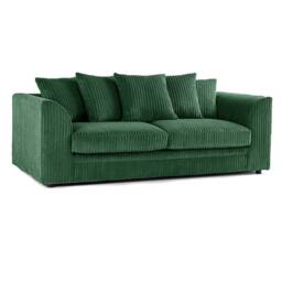 Furniture 786 Hannah Jumbo Cord 3 Seater Sofa in Green - thumbnail 2