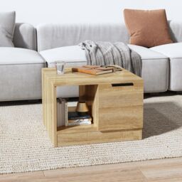 Berkfield Home Coffee Table Sonoma Oak 50x50x36 cm Engineered Wood in Brown - Size: 50 x 50 x 36 cm - thumbnail 1