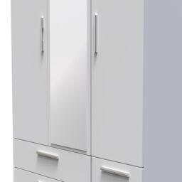 Ready Assembled 2 U Windsor Triple 2 Drawer Mirror + Drawer Wardrobe (Ready Assembled) in Mid Grey - thumbnail 4