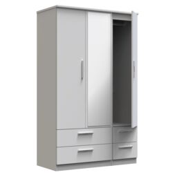 Ready Assembled 2 U Windsor Triple 2 Drawer Mirror + Drawer Wardrobe (Ready Assembled) in Mid Grey - thumbnail 6