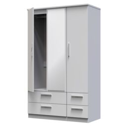 Ready Assembled 2 U Windsor Triple 2 Drawer Mirror + Drawer Wardrobe (Ready Assembled) in Mid Grey - thumbnail 5