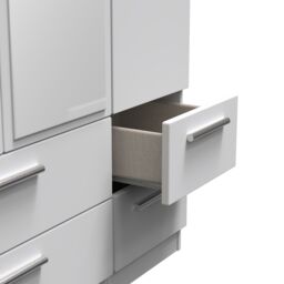 Ready Assembled 2 U Windsor Triple 2 Drawer Mirror + Drawer Wardrobe (Ready Assembled) in Mid Grey - thumbnail 8