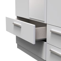 Ready Assembled 2 U Windsor Triple 2 Drawer Mirror + Drawer Wardrobe (Ready Assembled) in Mid Grey - thumbnail 7