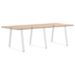 Berkfield Home Modern Dining Table Legs V-Shape 3 pcs White 70x(72-73.3) cm Steel - thumbnail 8