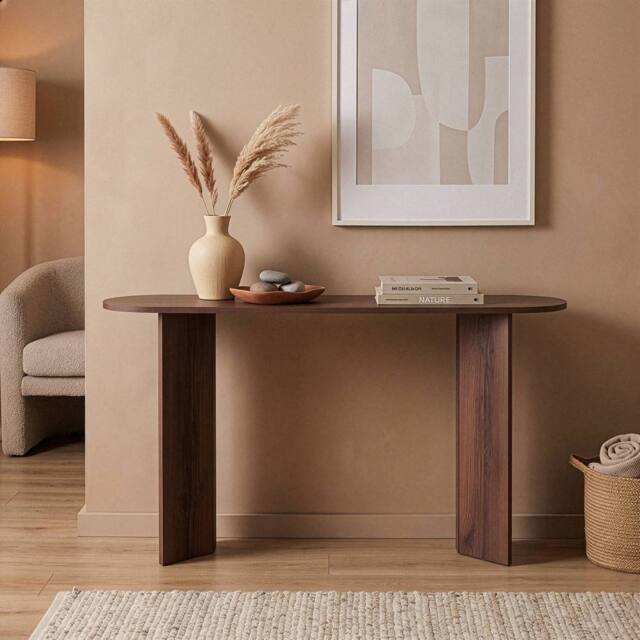 CALICOSY Console Table With Two Legs, 150 Cm Long - SIRA in Walnut - image 1