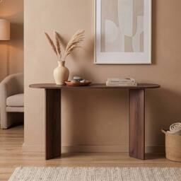CALICOSY Console Table With Two Legs, 150 Cm Long - SIRA in Walnut