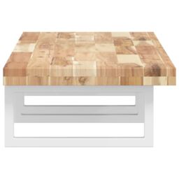 Berkfield Home Basin Shelf Wall Mounted Steel & Solid Wood Acacia in Brown - thumbnail 5