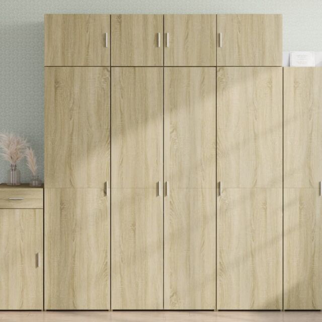 Berkfield Home Highboard Sonoma Oak 80x42.5x185 cm Engineered Wood in Brown - image 1