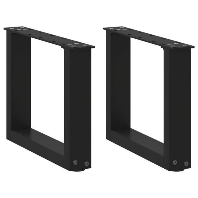 Berkfield Home Coffee Table Legs U-Shaped 2 pcs Black 40x(30-31) cm Steel - image 1