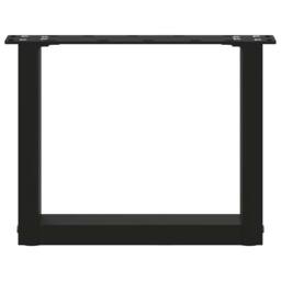 Berkfield Home Coffee Table Legs U-Shaped 2 pcs Black 40x(30-31) cm Steel - thumbnail 5