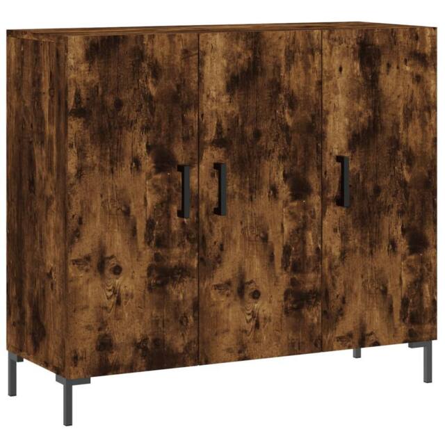 Berkfield Home Sideboard Smoked Oak 90x34x80 cm Engineered Wood in Brown - Size: 90 x 34 x 80 cm - image 1