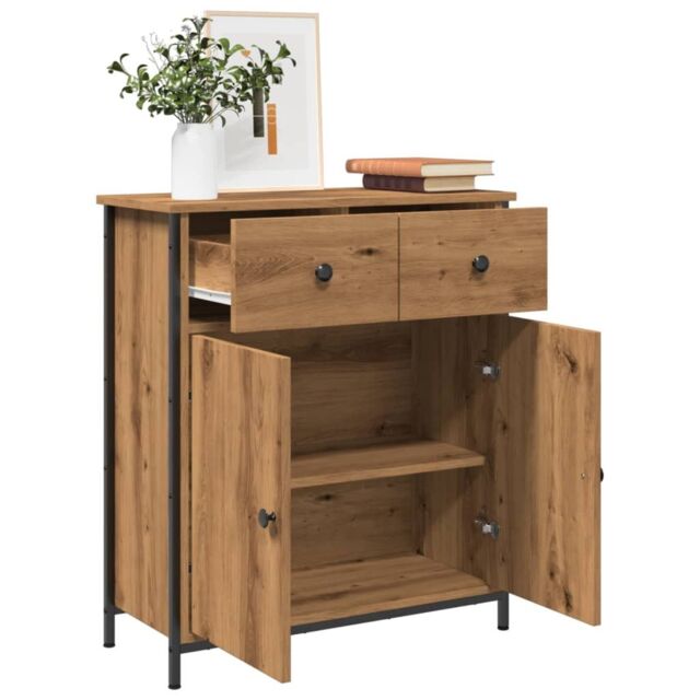 Berkfield Home Sideboard Artisan Oak 70x41x56 cm Engineered Wood in Brown - Size: 70 x 41 x 56 cm - image 1