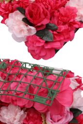 Neel Blue Decorative Artificial Flower Wall Panel Wedding Photo Background in Dark Pink - thumbnail 4