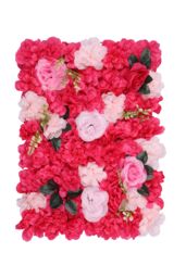 Neel Blue Decorative Artificial Flower Wall Panel Wedding Photo Background in Dark Pink - thumbnail 1