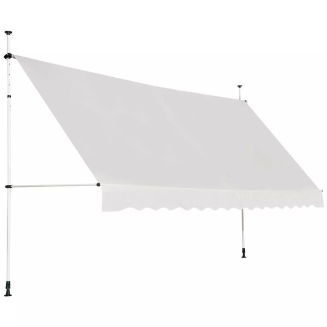 Costway 4M Telescopic Canopy Retractable Adjustable Outdoor Clamp Awning Sun Shelter in Beige - image 1