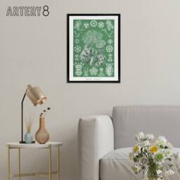 "Artery8 Ocean Sea Cucumber Beach Haeckel Botanical Black Framed Canvas Art in Green - Size: W12"" x H16""" - thumbnail 3