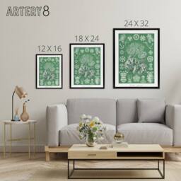 "Artery8 Ocean Sea Cucumber Beach Haeckel Botanical Black Framed Canvas Art in Green - Size: W12"" x H16""" - thumbnail 4