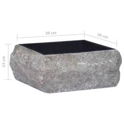 Berkfield Home Sink Black 30x30x13 cm Marble - Size: 30 x 30 x 13 cm - thumbnail 6
