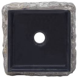 Berkfield Home Sink Black 30x30x13 cm Marble - Size: 30 x 30 x 13 cm - thumbnail 4
