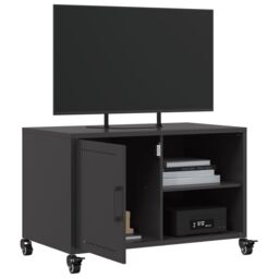 Berkfield Home TV Cabinet Black 68x39x43.5 cm Steel - thumbnail 5