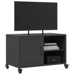 Berkfield Home TV Cabinet Black 68x39x43.5 cm Steel - thumbnail 4