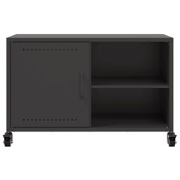 Berkfield Home TV Cabinet Black 68x39x43.5 cm Steel - thumbnail 6