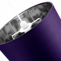 Happy Homewares Contemporary Cotton Lamp/Light Shade with Shiny Paper Inner in Purple - Size: 12 inches - thumbnail 2