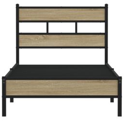 Berkfield Home Bed Frame without Mattress Sonoma Oak 90x200 cm Engineered Wood in Brown - thumbnail 4