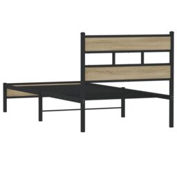 Berkfield Home Bed Frame without Mattress Sonoma Oak 90x200 cm Engineered Wood in Brown - thumbnail 6