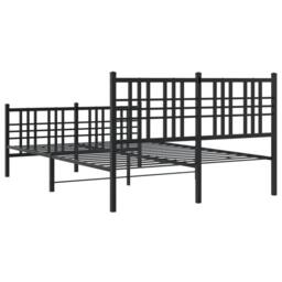 Berkfield Home Metal Bed Frame without Mattress with Footboard Black 120x190cm - Size: 120x190 cm - thumbnail 6