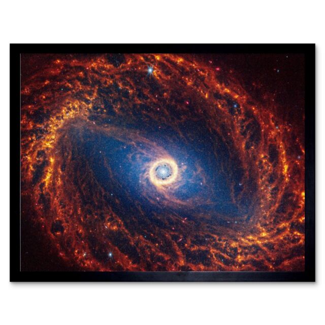 "Artery8 NASA James Webb Telescope Spiral Galaxy NGC 1512 Framed Wall Art 12x16 in Black - Size: W12"" x H16""" - image 1